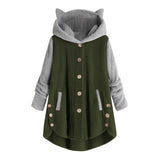 Green plus size winter pullover hoodie featuring long sleeves and a cozy fleece material, designed for warmth and comfort, with a simple collar and no buttons.