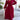 Burgundy pleated midi wrap dress with an elegant V-neck and tie waist, featuring long sleeves and a flowing skirt, displayed in a vibrant red color, size XL.