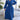 Elegant blue pleated midi wrap dress with a V-neck and tie waist, featuring short sleeves and a sophisticated design ideal for daytime occasions.