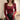 Burgundy ribbed knit top with a square neck design and long sleeves, shown in a Bordeaux color for women, size large.