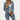 
A blue women's long sleeve open front cardigan in 2XL, featuring ribbed knit texture and shown on a mannequin displaying its comfortable fit and cozy design.