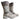Burgundy women's combat boots with chunky soles, featuring quilted panels and lace-up design.