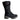 Black women's combat boots with chunky soles and quilted panels, featuring durable synthetic rubber material.