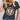 Women's casual summer top in dark gray featuring a butterfly print, styled with a V-neck and shown in size 3XL.