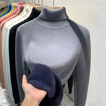 Gray cashmere turtleneck sweater in XL size, featuring soft and luxurious material with a high collar and long sleeves.
