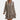 Women's khaki chain-link print long sleeve blouse in size 3XL, featuring a geometric shirt design with a classic collar and button-down front. The blouse has a stylish pattern that resembles tartan and is designed for a comfortable fit.
