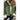 Green wool cape for women in size 4XL, featuring a tailored collar, button closure, and long sleeves.