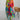 Colorful Bohemian Maxi Dress with abstract print, featuring a V-neck, short sleeves, and a fitted waist, available in multicolor and size 5XL.