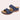 Colorful women's bohemian beaded slip-on sandals in a striking marine blue color, featuring intricate beadwork and a flat sole, perfect for summer wear.