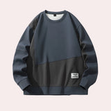 Unisex minimalist casual crewneck sweatshirt in electric blue, size XL, featuring long sleeves and a simple design.
