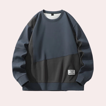 Unisex minimalist casual crewneck sweatshirt in electric blue, size XL, featuring long sleeves and a simple design.