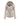 Cream women's fitted leather jacket with zipper details in beige, featuring a tailored design and long sleeves, displayed on a plain background.