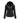 
A black 4XL women's fitted leather jacket with zipper details, featuring a stylish collar and long sleeves.