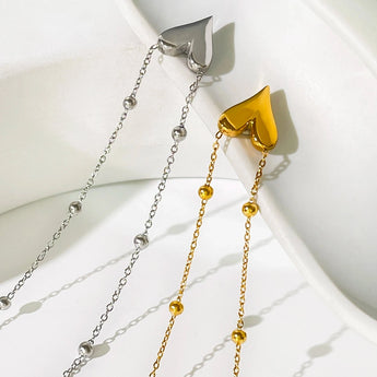 Dainty 18K Gold Heart Pendant Necklace with an elegant chain, perfect as a romantic jewelry gift.