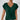Dark green satin V-neck twist front blouse with long sleeves, designed for women's office wear in size 2XL.
