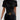 Draped black short sleeve top in size 2XL, featuring a stylish design with a relaxed fit on the shoulders and neck, suitable for trendy women's fashion.