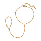 Elegant 18K gold adjustable anklet with a dainty chain design, perfect for summertime wear.