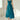 Elegant black midi dress with a square neck and sleeveless design, featuring convenient pockets, displayed in a blue-green color in size 3XL.