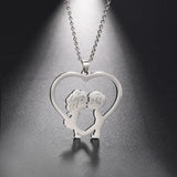 Elegant gold heart-shaped couple necklace with a delicate chain, perfect romantic anniversary gift.