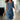 Elegant navy blue tiered ruffle dress in a lightweight, flowy design, ideal for summer; showcased in size 2XL, featuring a one-piece garment style with distinct shoulder and waist detailing.