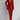Elegant red women's suit featuring a tailored blazer and trouser set in size 2XL, showcasing fashion-forward design with a structured shoulder, collared neckline, and long sleeves.