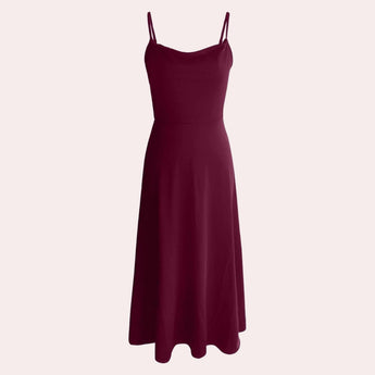 Elegant plus size green maxi dress featuring a cowl neck and sleeveless design, suitable for formal occasions.