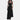 Elegant plus size black maxi dress with a cowl neck and sleeveless design, resembling a sheath dress.