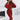 Elegant Red Midi Dress – Puffed Sleeves, Boat Neck, Casual Chic
