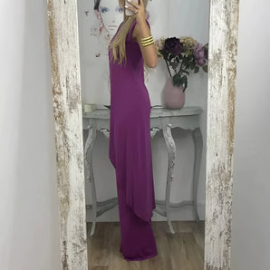 Elegant Sleeveless Purple Maxi Dress – Formal Evening & Bridesmaid