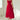 Elegant sleeveless fit and flare midi dress in a rich red color, designed for formal events, featuring a defined waist and flowing skirt, suitable for plus-size individuals.