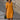 Elegant orange V-neck dress with 3/4 sleeves and knee-length hem, designed for a business casual setting, displayed on a mannequin or model.