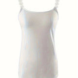 Elegant women's black ruffled sleeveless tank top featuring a chic design, suitable for formal occasions.