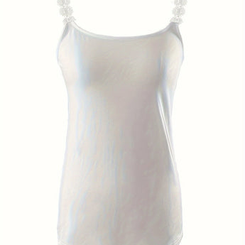 Elegant women's black ruffled sleeveless tank top featuring a chic design, suitable for formal occasions.