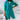 Elegant women's long hooded cardigan in light green with asymmetrical zipper, featuring long sleeves and a comfortable fit in a 5XL size.