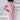 Elegant women's long hooded cardigan with asymmetrical zipper in pink, featuring long sleeves, a relaxed fit, and designed in a 5XL size, highlighting details like the sleeve and collar.