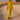 Elegant Yellow Satin Maxi Dress - Long Sleeve, High Slit Gown
