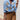 Embroidered boho loose fit blouse in a vibrant azure color, featuring a dress shirt style with a relaxed silhouette. The blouse offers long sleeves and detailed embroidery along the shoulder and neck area, perfect for a chic summer fashion look. Suitable for size XXL.