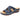 Embroidered blue women's sandals with floral design, comfortable summer slides, size 43.