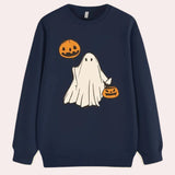 Men's marine blue crewneck sweater in XL size, featuring a classic casual knit design with long sleeves.