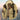 Men's winter jacket featuring an ethnic Aztec tribal print in apricot color, shown in XL size. The hoodie has a prominent collar and sleeves, suitable for outerwear in cool weather. The background includes a clear sky, adding a serene outdoor context.