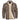 Men's insulated flannel Sherpa jacket in Braun color, size 2XL, featuring a grey and white plaid pattern, long sleeves, and a warm inner lining.