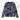 Floral embroidered bohemian paisley jacket for women in electric blue, featuring a pattern design. The jacket has long sleeves and a collar, suitable for spring outerwear in size XL.