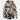 Floral Print Oversized Hoodie in Beige and Black with a cowl neck design for women, shown in size XL, featuring long sleeves and a cozy fit with a stylish floral pattern.