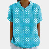 Floral Print V-Neck Women's Casual Bohemian Summer Blouse in light blue, featuring a relaxed fit with a stylish floral pattern. The blouse has long sleeves and a V-neckline, offering a breezy and comfortable look perfect for warm weather.