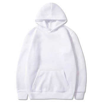 Forest Green Heavyweight Unisex Hoodie displayed, featuring durable material suitable for winter wear, with a hood and long sleeves. The variant shown is in white, size 3XL.