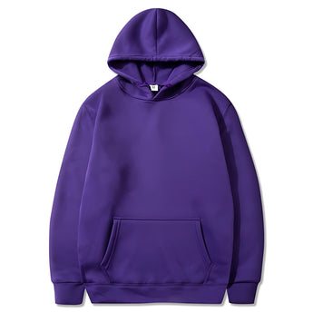 Purple heavyweight unisex hoodie with a hood and long sleeves, displayed in size 3XL, designed for durable winter wear.