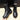 Black women's winter combat boots with fur lining, featuring insulated material and high-traction soles, displayed against a plain background.