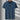 Men's polo shirt in blue with geometric triangle design, featuring a collar and short sleeves, size XL.