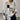 White geometric checkerboard knit crewneck sweater for women in size 2XL, showcasing long sleeves and a comfortable fit.