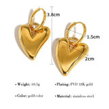 Gold heart-shaped dangle earrings with intricate design, showcasing luxury and elegance, perfect for gifting from YA-CHAN Luxury Designer Jewelry.